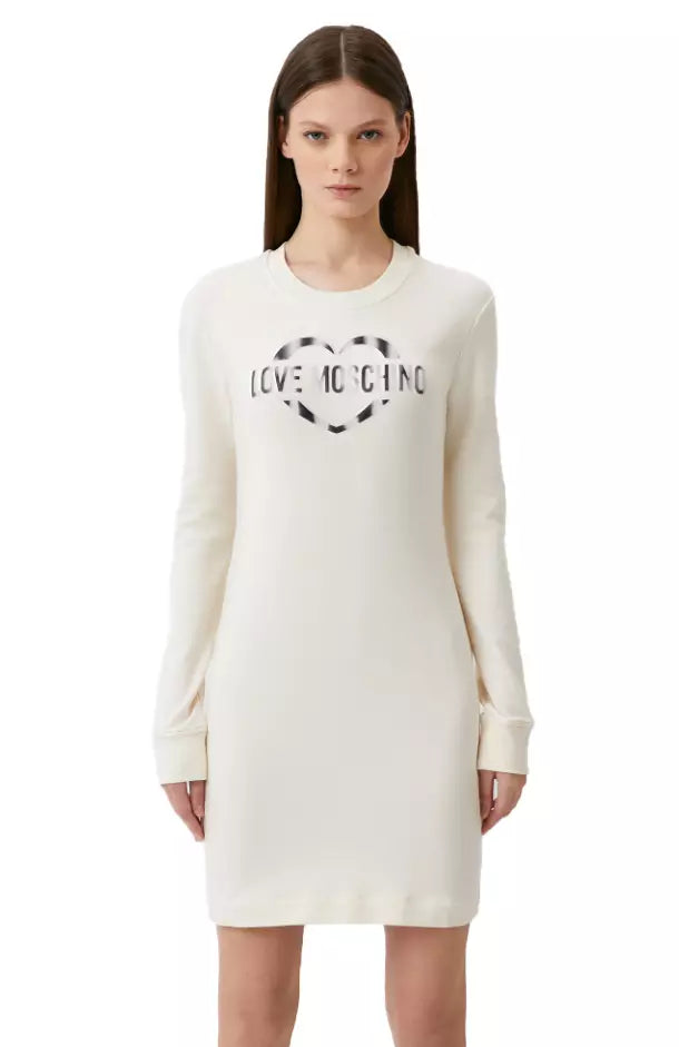 Love Moschino White Cotton Dress - DEA STILOSA MILANO