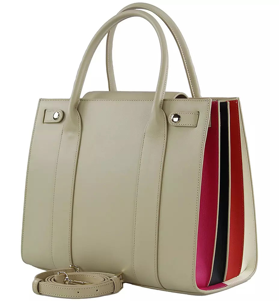 Ungaro Beige Leather Di Calfskin Crossbody Bag - DEA STILOSA MILANO