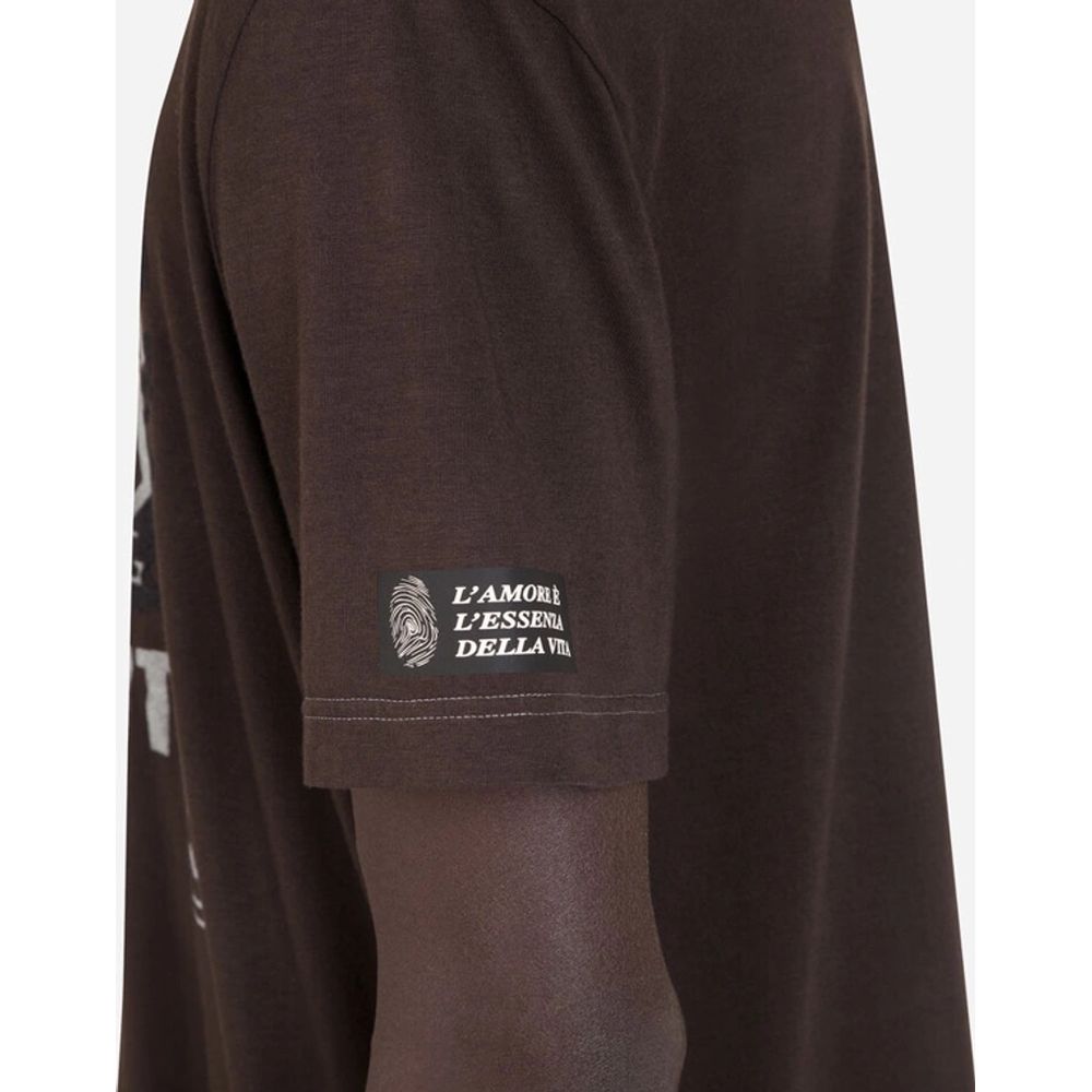 Dolce & Gabbana Brown Cotton T-Shirt - DEA STILOSA MILANO
