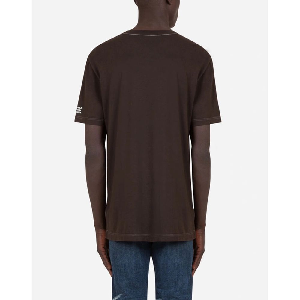 Dolce & Gabbana Brown Cotton T-Shirt - DEA STILOSA MILANO