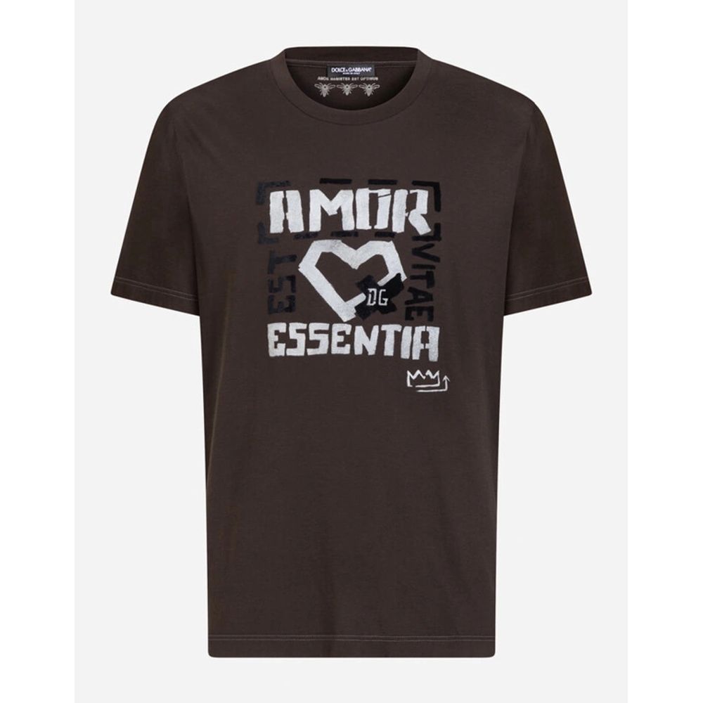 Dolce & Gabbana Brown Cotton T-Shirt - DEA STILOSA MILANO