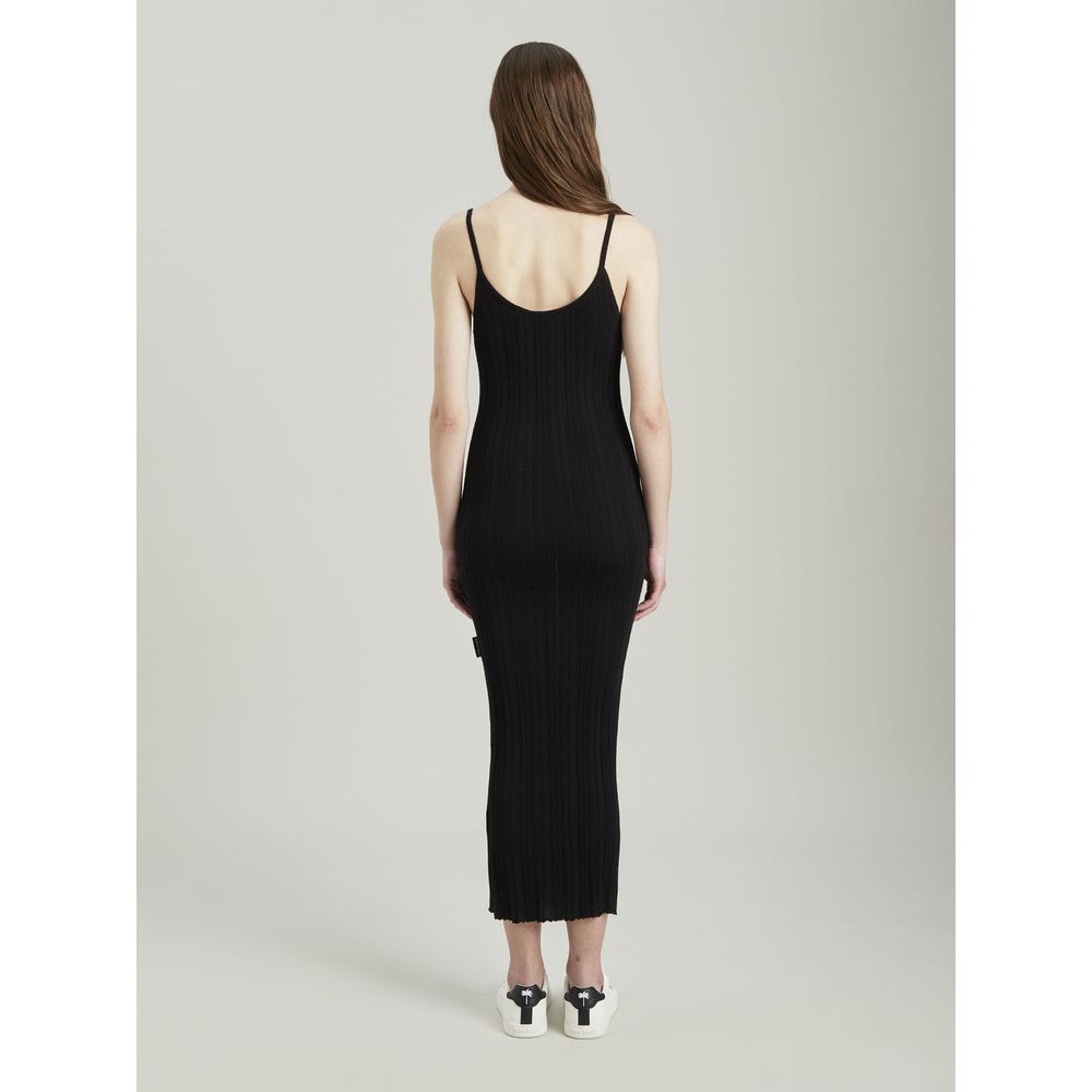 Palm Angels Black Wool E Acrylic Dress - DEA STILOSA MILANO