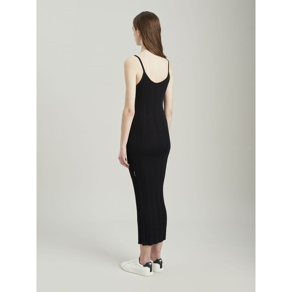 Palm Angels Black Wool E Acrylic Dress - DEA STILOSA MILANO