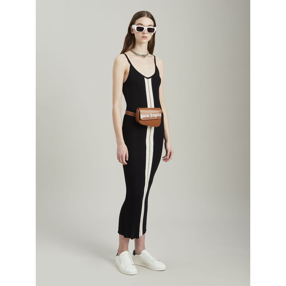 Palm Angels Black Wool E Acrylic Dress - DEA STILOSA MILANO