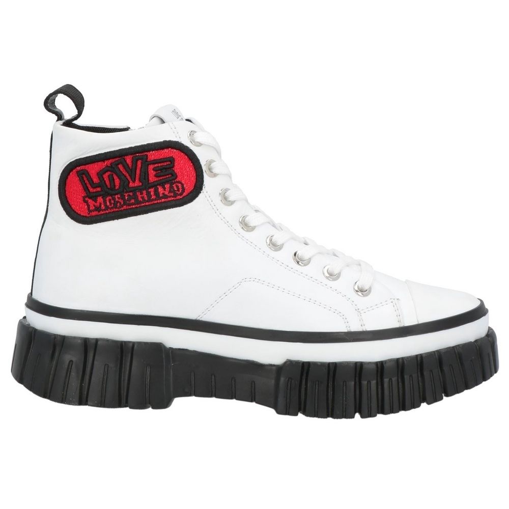 Love Moschino White Leather Sneaker - DEA STILOSA MILANO