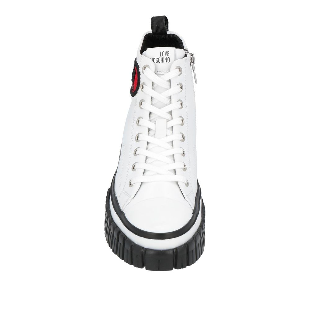 Love Moschino White Leather Sneaker - DEA STILOSA MILANO