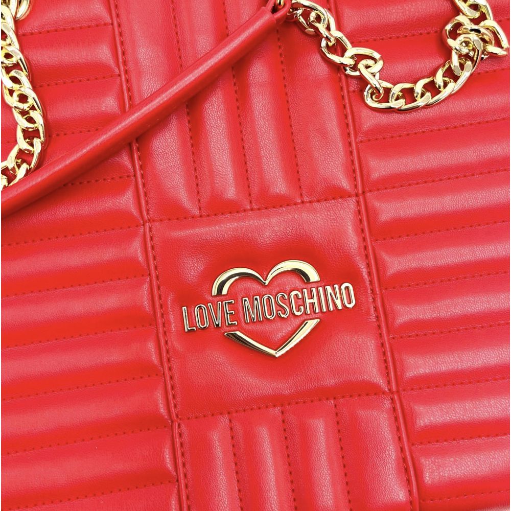 Love Moschino Red Artificial Leather Shoulder Bag - DEA STILOSA MILANO