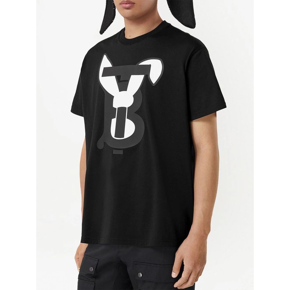 Burberry Black Cotton T-Shirt - DEA STILOSA MILANO