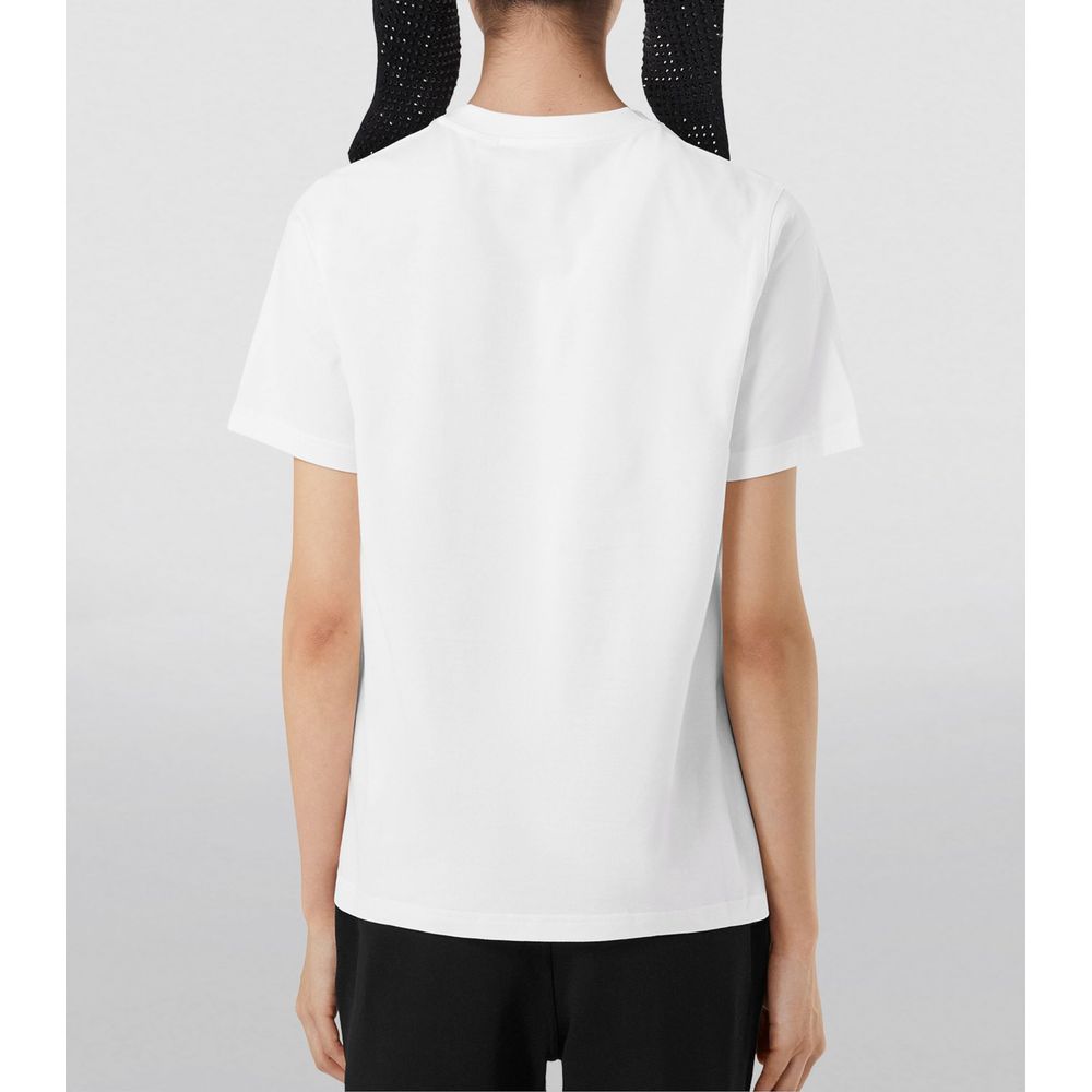 Burberry White Cotton T-Shirt - DEA STILOSA MILANO