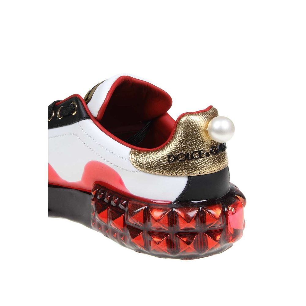 Dolce & Gabbana White Leather Di Calfskin Sneaker - DEA STILOSA MILANO