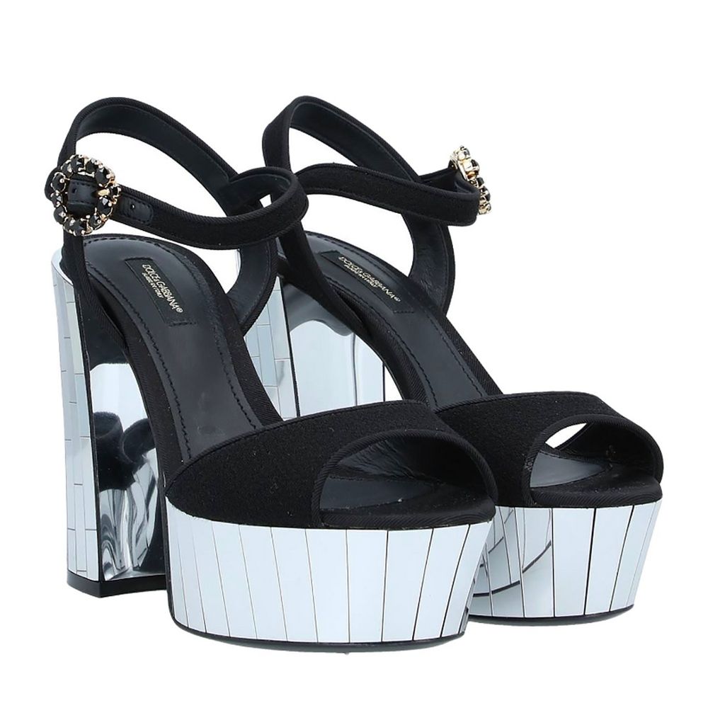 Dolce & Gabbana Black Silk Sandal - DEA STILOSA MILANO