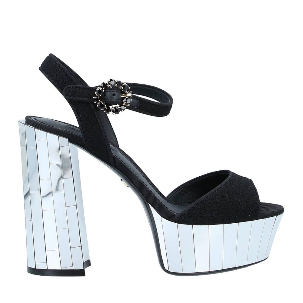 Dolce & Gabbana Black Silk Sandal - DEA STILOSA MILANO