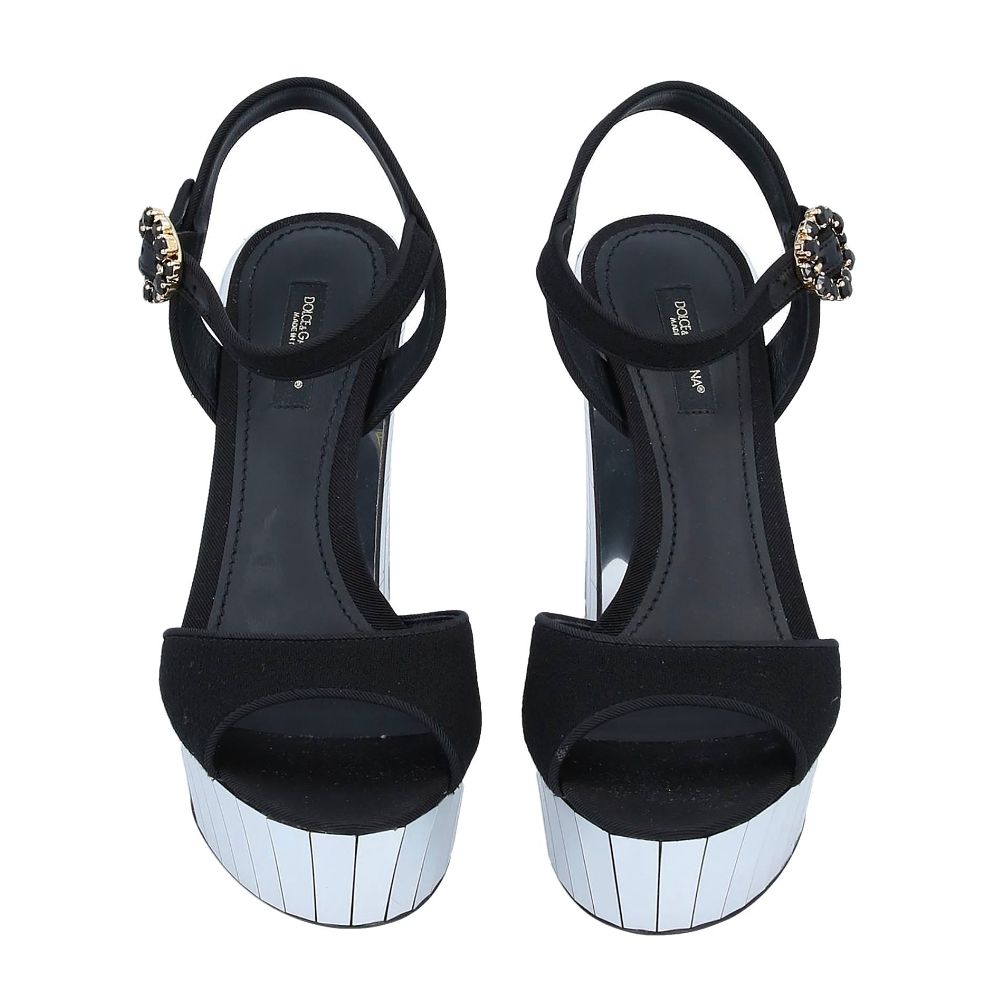 Dolce & Gabbana Black Silk Sandal - DEA STILOSA MILANO