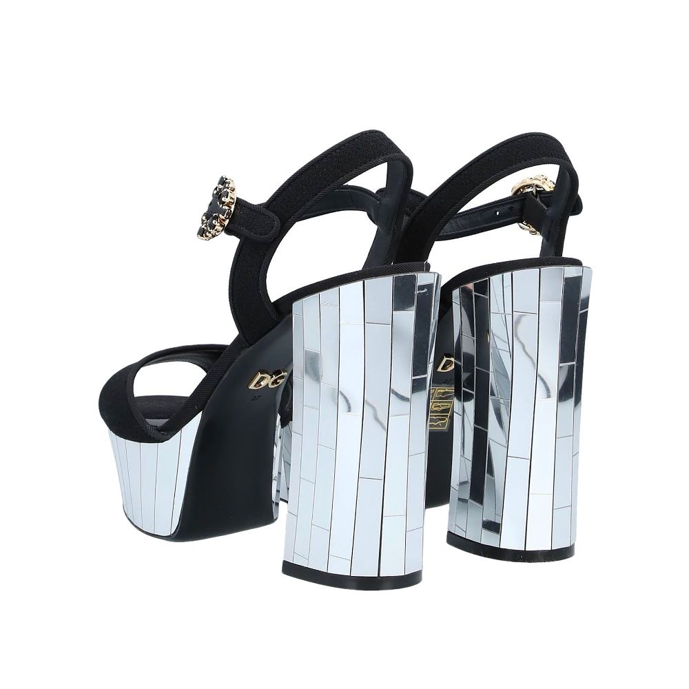 Dolce & Gabbana Black Silk Sandal - DEA STILOSA MILANO