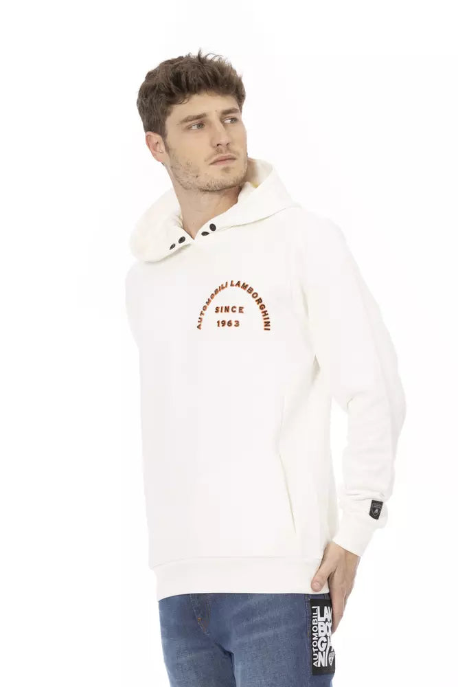 Automobili Lamborghini White Cotton Sweater - DEA STILOSA MILANO