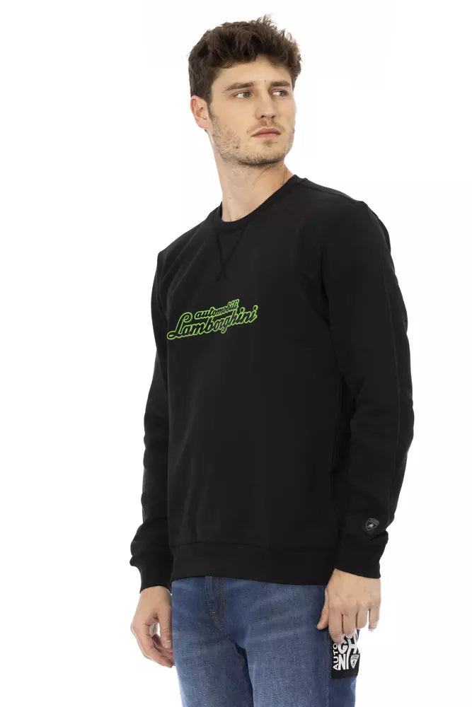 Automobili Lamborghini Black Cotton Sweater - DEA STILOSA MILANO