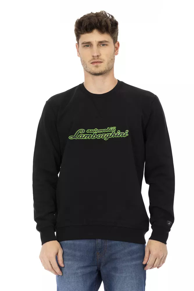 Automobili Lamborghini Black Cotton Sweater - DEA STILOSA MILANO