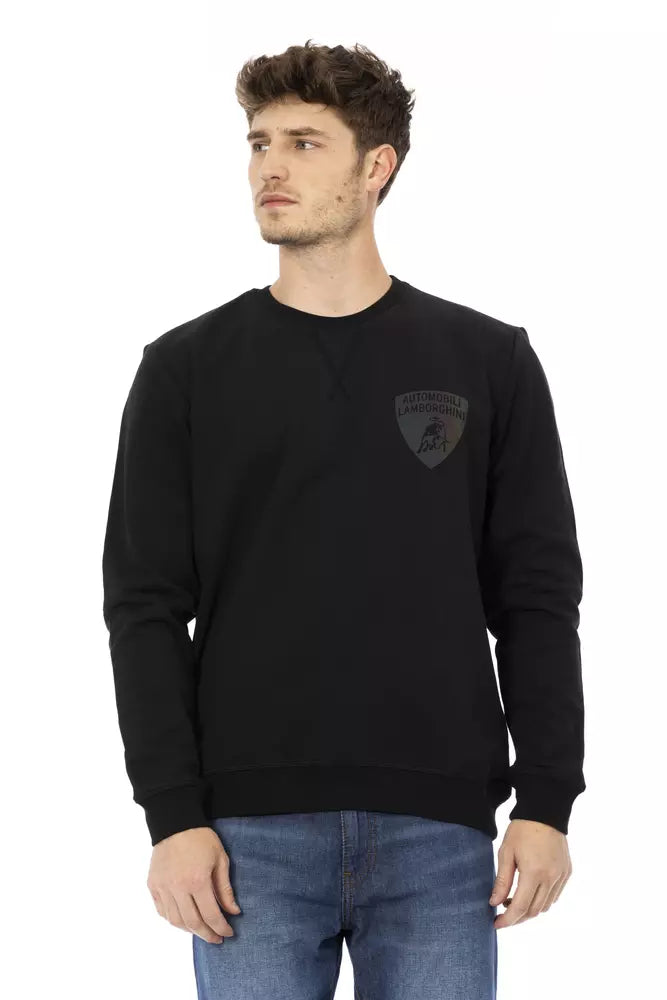 Automobili Lamborghini Black Cotton Sweater - DEA STILOSA MILANO