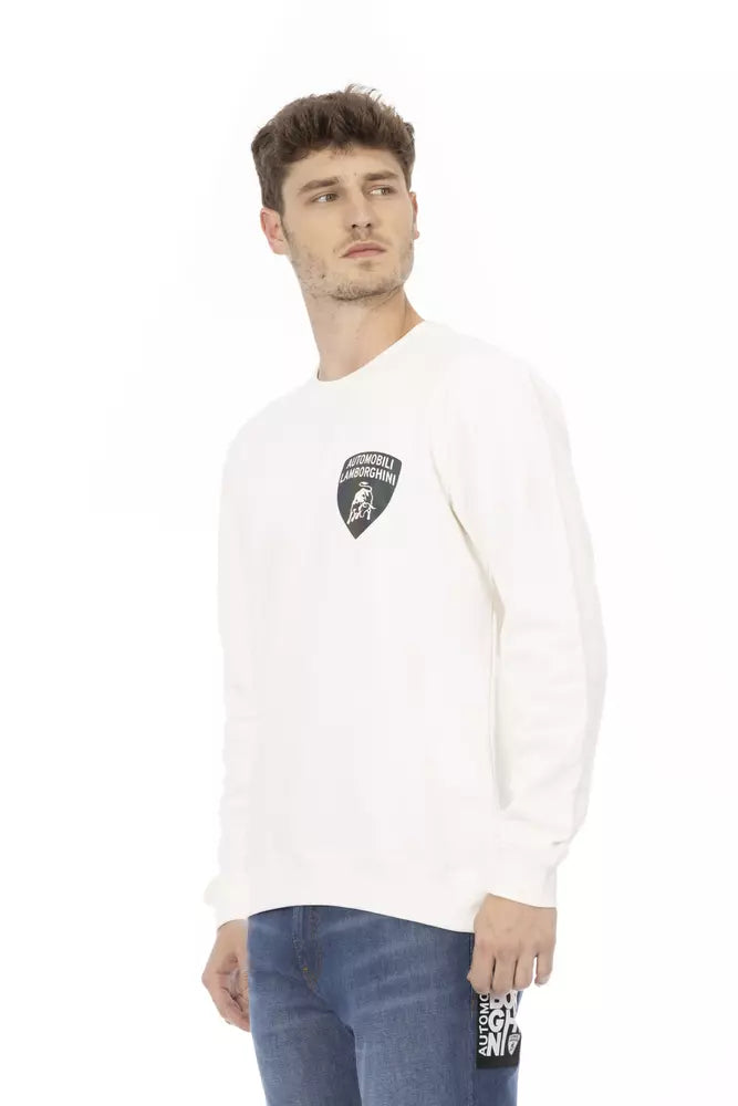 Automobili Lamborghini White Cotton Sweater - DEA STILOSA MILANO