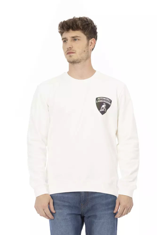 Automobili Lamborghini White Cotton Sweater - DEA STILOSA MILANO