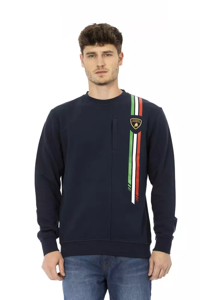 Automobili Lamborghini Blue Cotton Sweater - DEA STILOSA MILANO