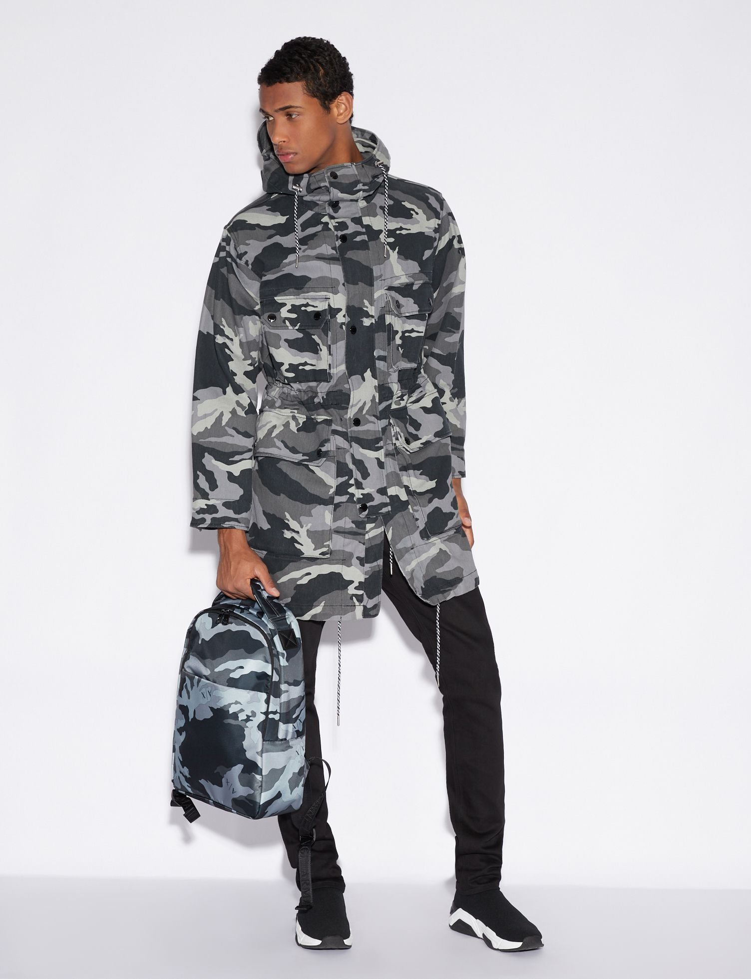 Armani Exchange Gray Cotton Jacket - DEA STILOSA MILANO