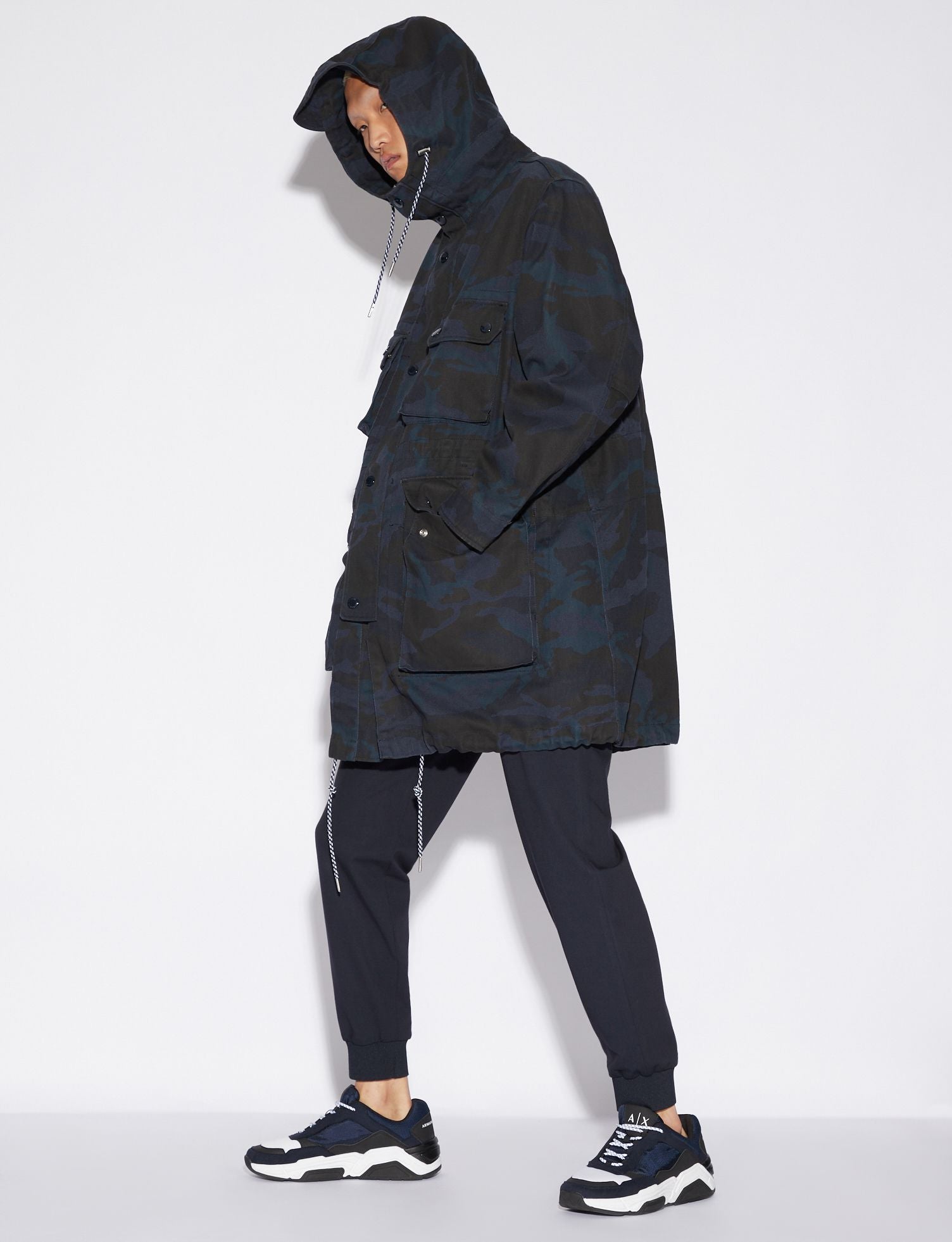 Armani Exchange Blue Cotton Jacket - DEA STILOSA MILANO