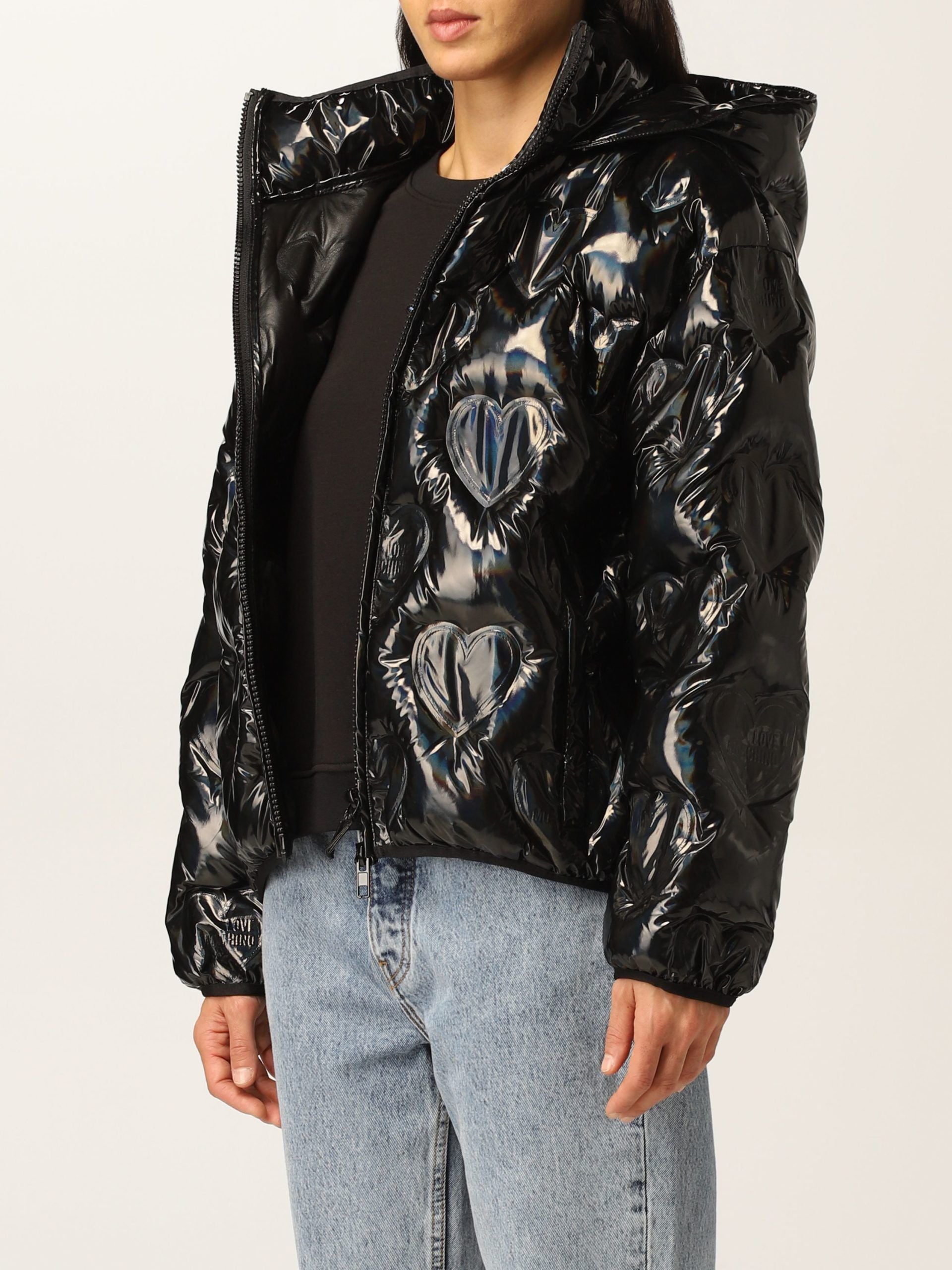 Love Moschino Black Polyester Jackets & Coat - DEA STILOSA MILANO