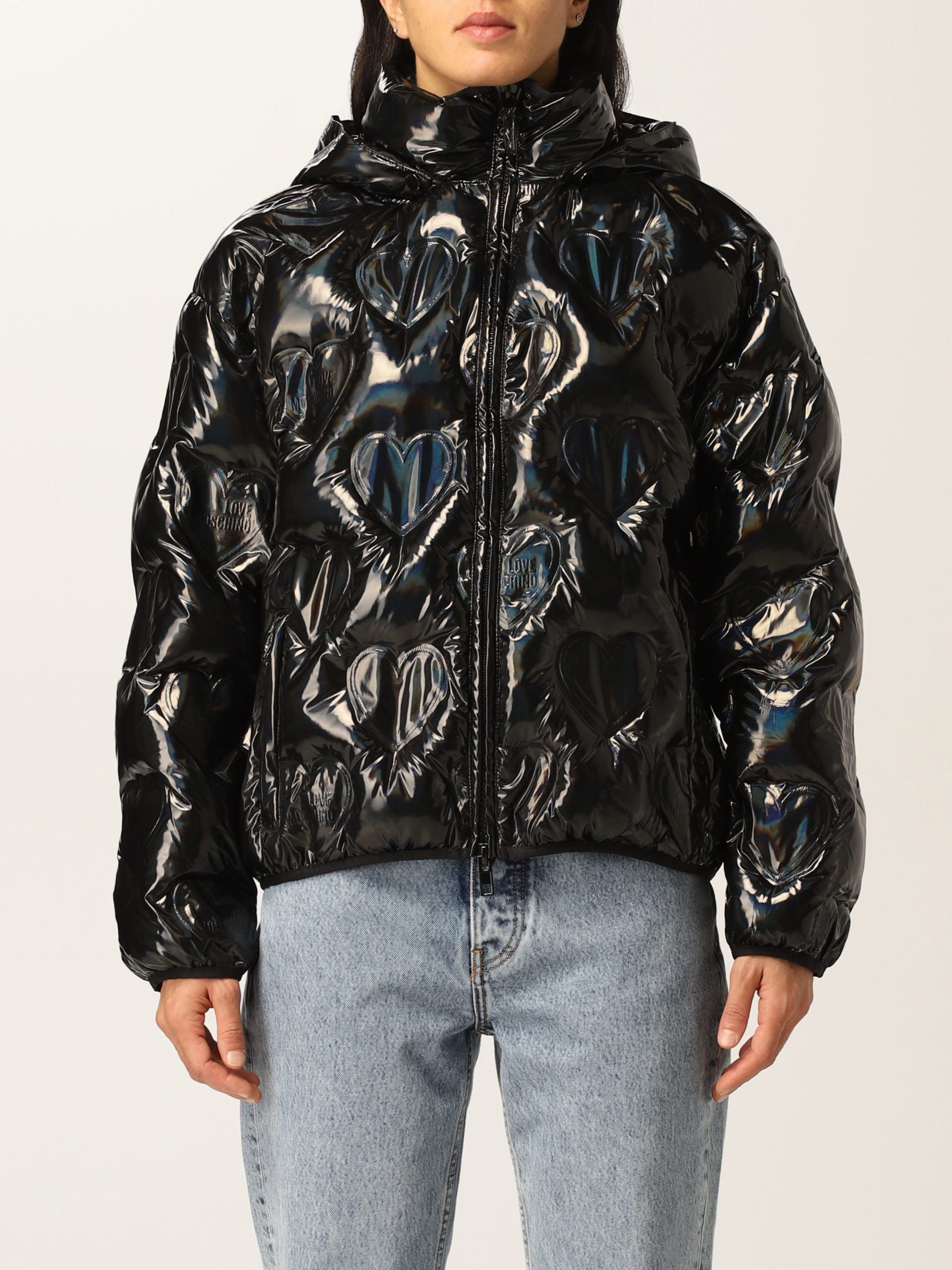 Love Moschino Black Polyester Jackets & Coat - DEA STILOSA MILANO
