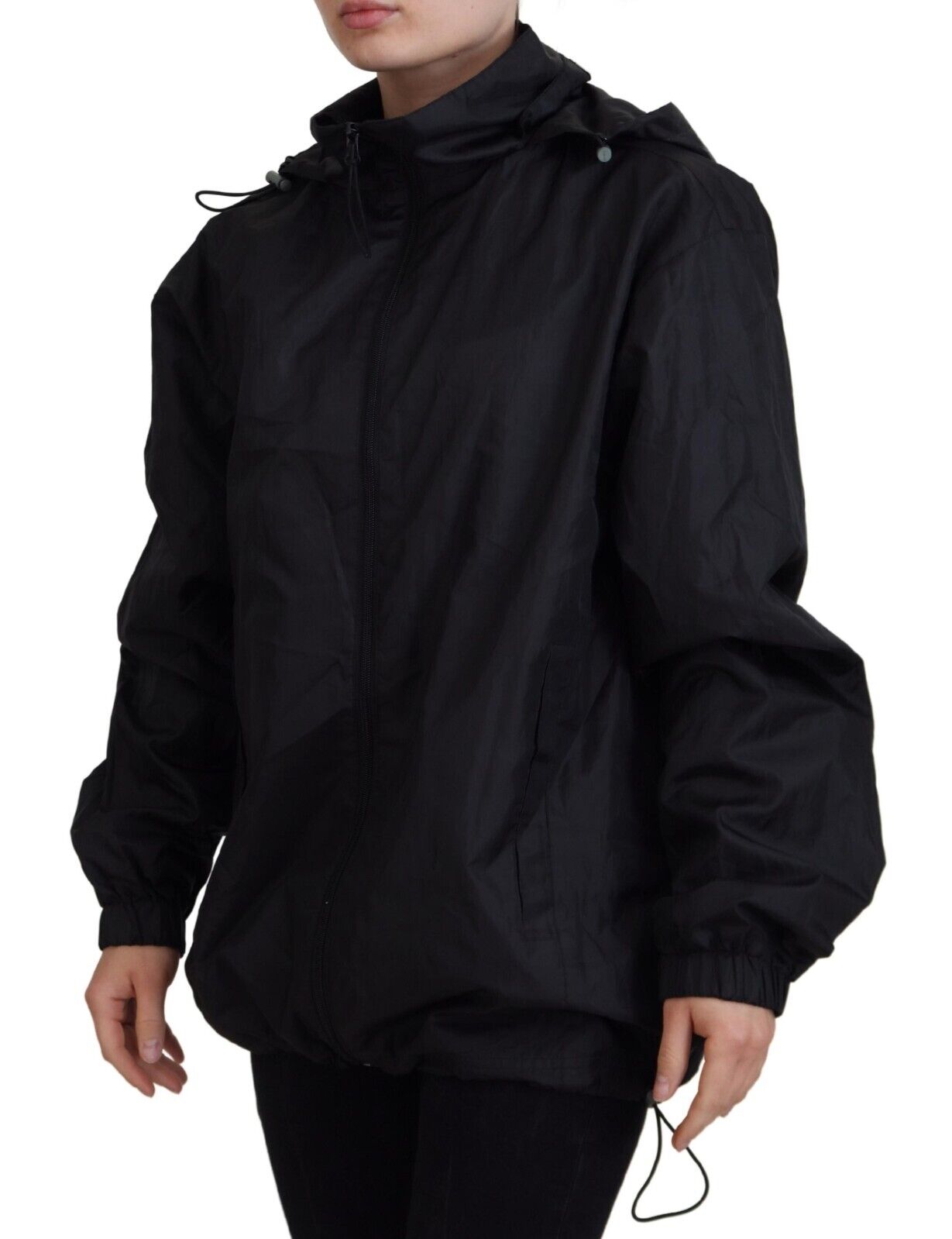 Dolce & Gabbana Black Printed Nylon Hooded Bomber Jacket - DEA STILOSA MILANO