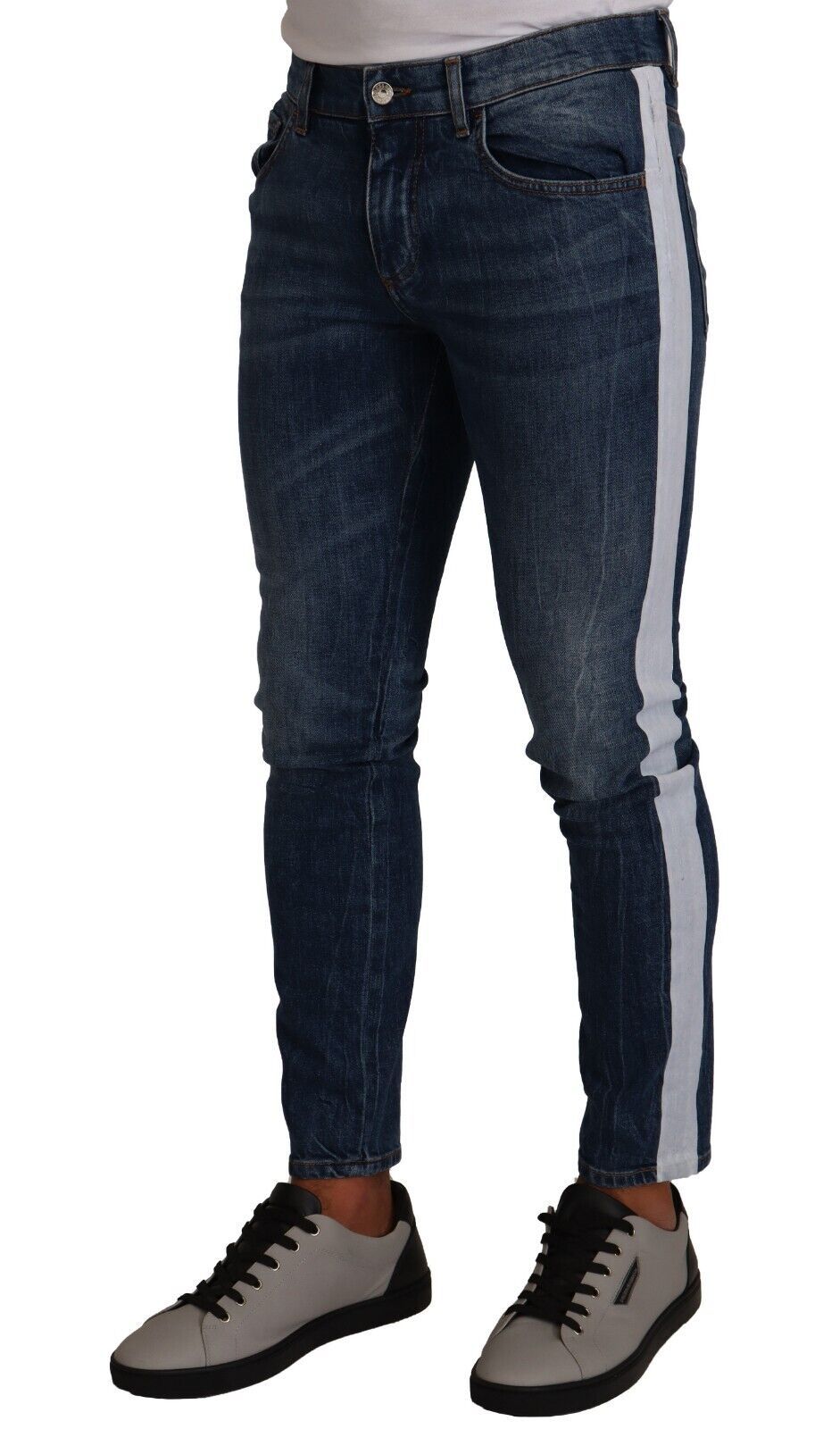 Dolce & Gabbana Blue Washed Cotton Skinny Denim Jeans - DEA STILOSA MILANO