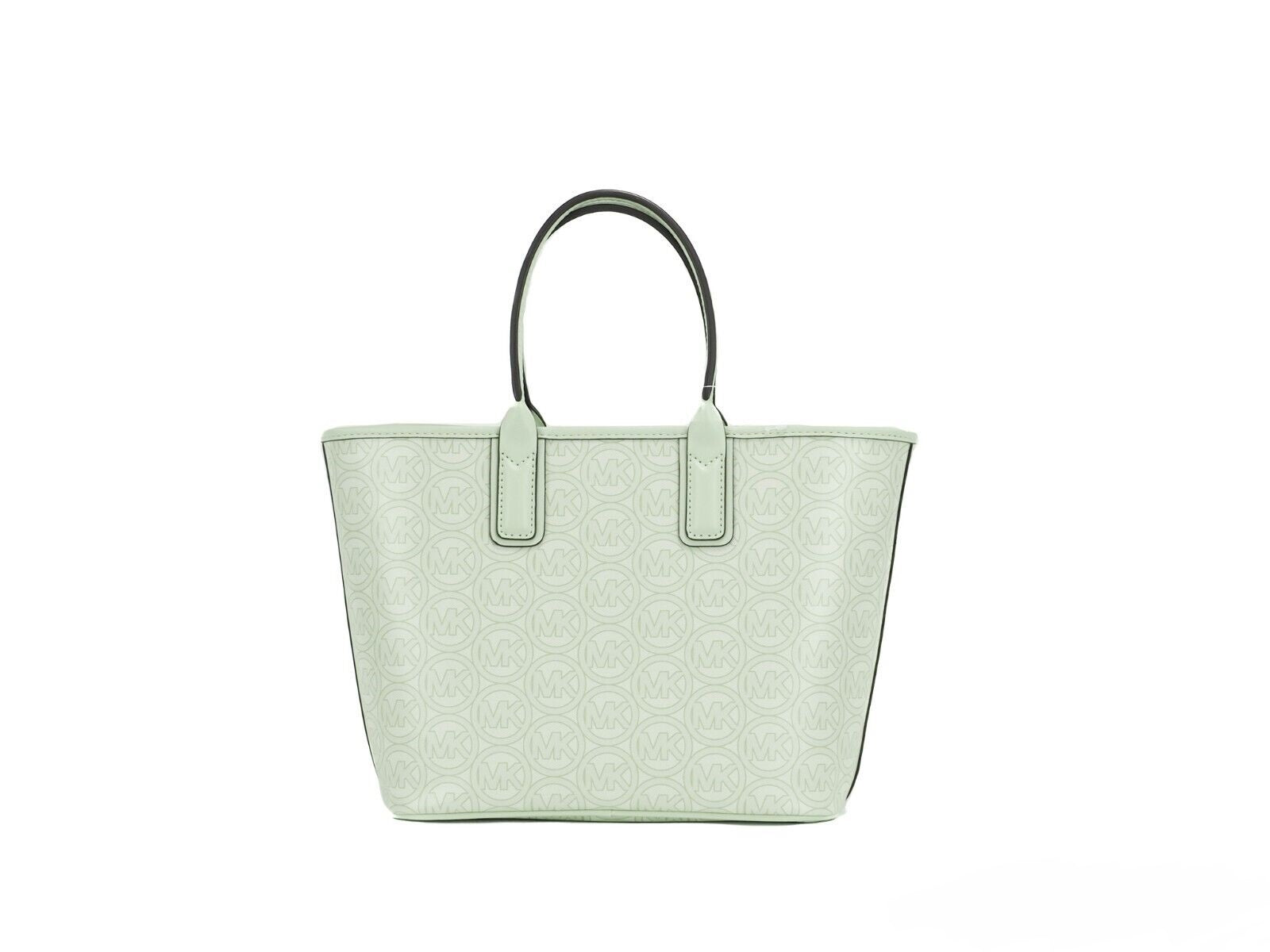 Michael Kors Jodie Small Jacquard Logo Recycled Polyester Tote Handbag Atom Green - DEA STILOSA MILANO