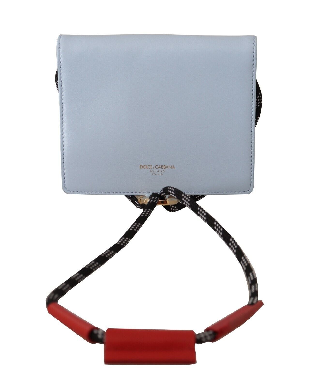 Dolce & Gabbana Light Blue Leather Mini Bifold Sling Purse Wallet - DEA STILOSA MILANO
