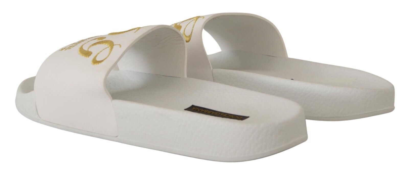 Dolce & Gabbana White Leather Luxury Hotel Slides Sandals Shoes - DEA STILOSA MILANO