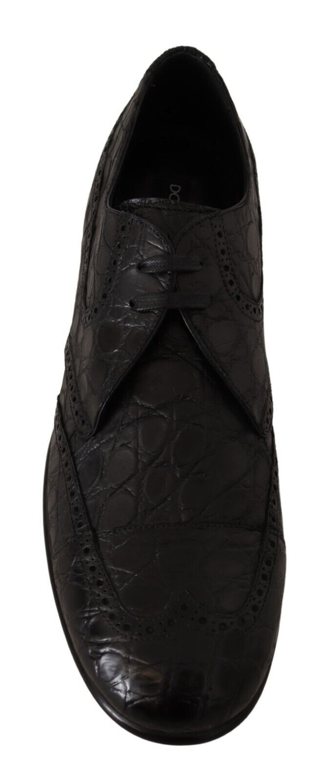 Dolce & Gabbana Black Caiman Leather Mens Derby Shoes - DEA STILOSA MILANO