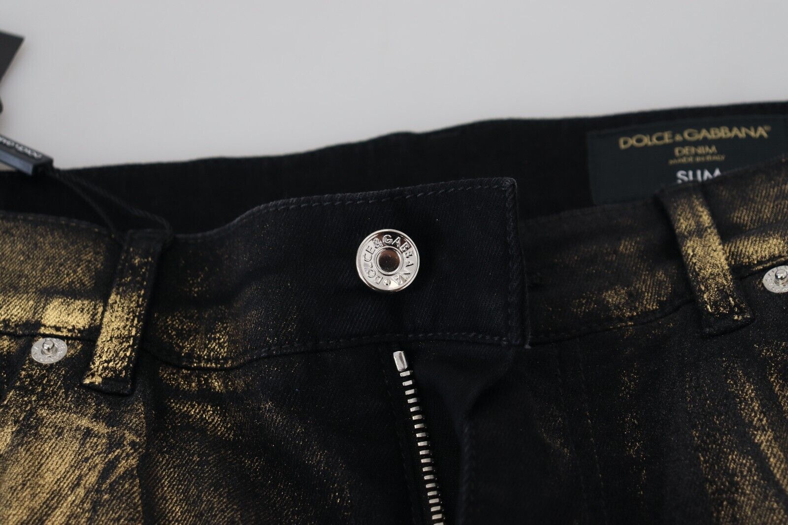 Dolce & Gabbana Black Gold Dusting Cotton Casual Denim Jeans - DEA STILOSA MILANO
