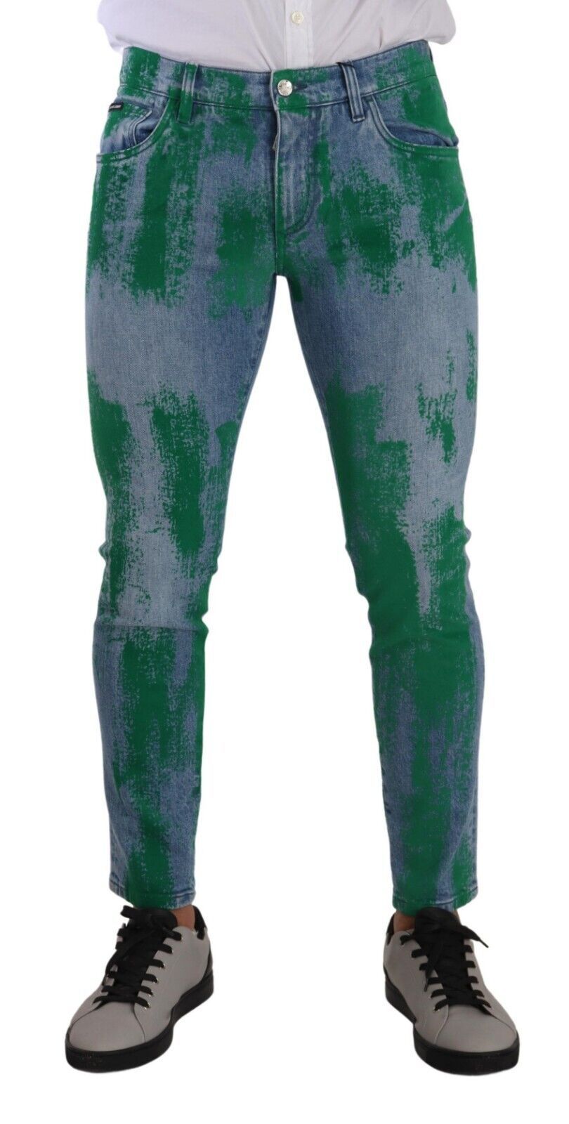 Dolce & Gabbana Blue Green Dye Cotton Skinny Denim Jeans - DEA STILOSA MILANO