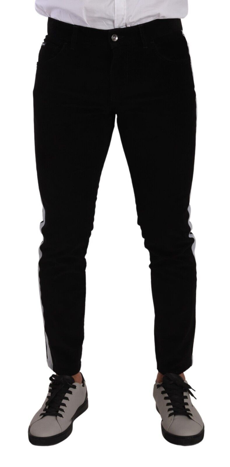 Dolce & Gabbana Black Cotton Stretch Skinny Corduroy Jeans - DEA STILOSA MILANO