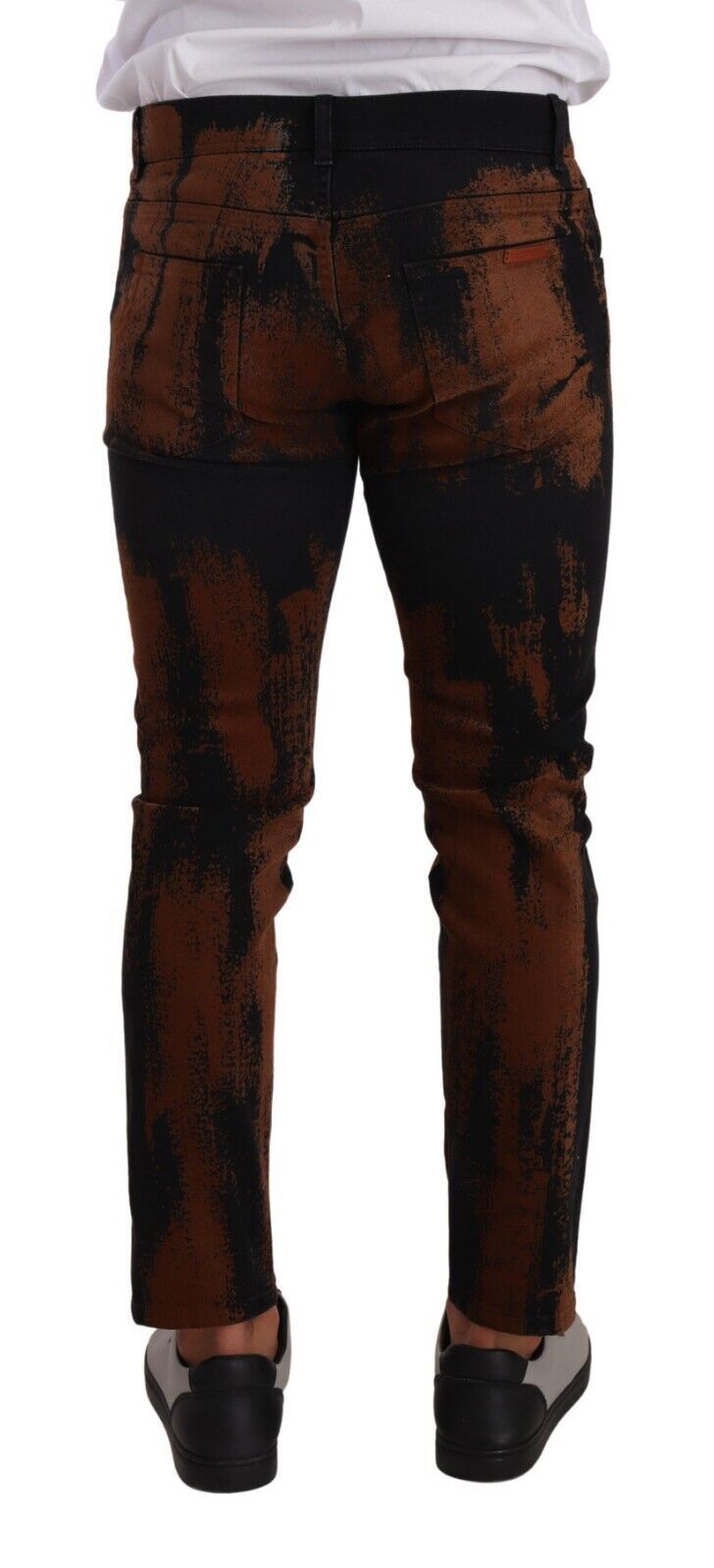 Dolce & Gabbana Black Brown Tie Dye Cotton Skinny Denim Jeans - DEA STILOSA MILANO
