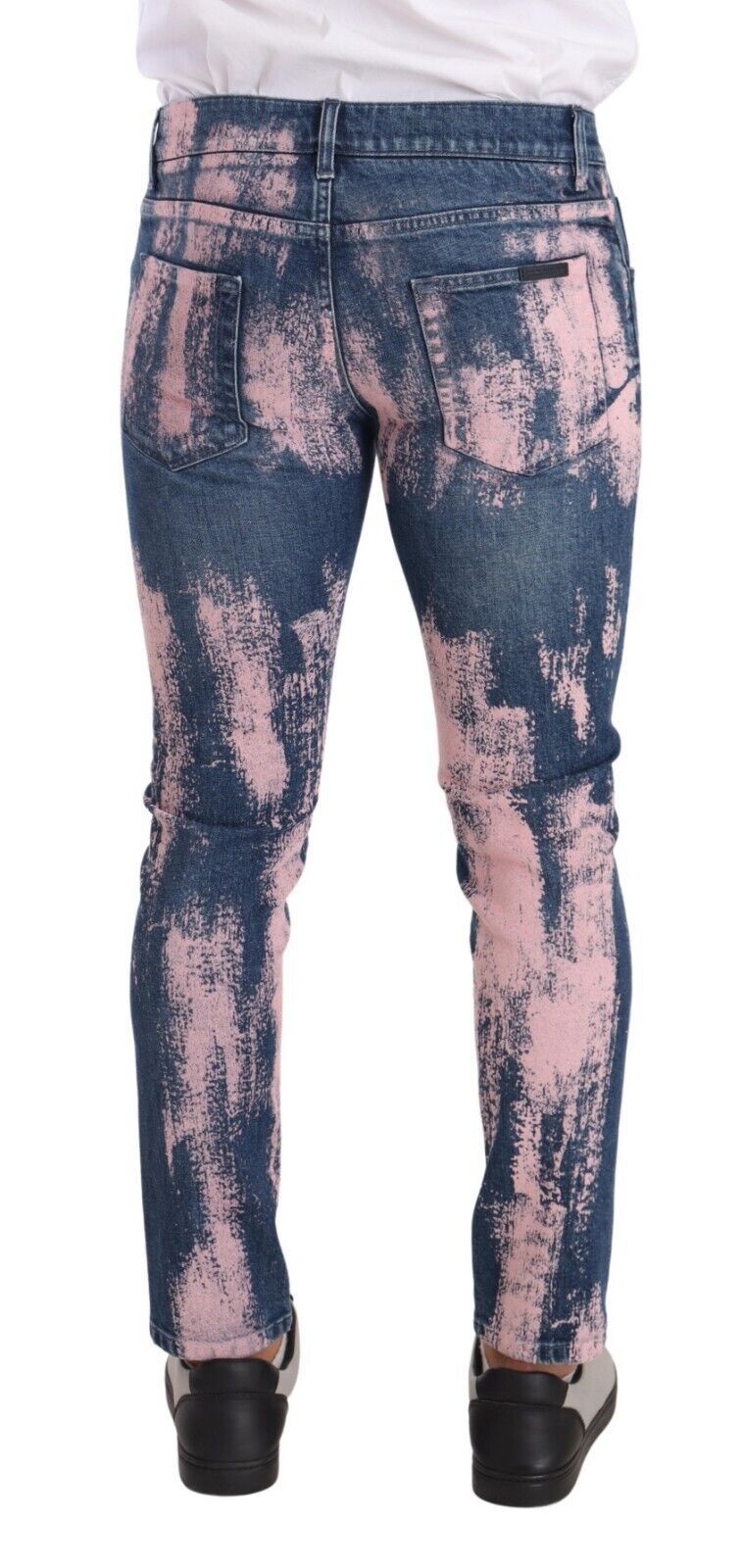 Dolce & Gabbana Blue Pink Tie Dye Cotton Skinny Denim Jeans - DEA STILOSA MILANO