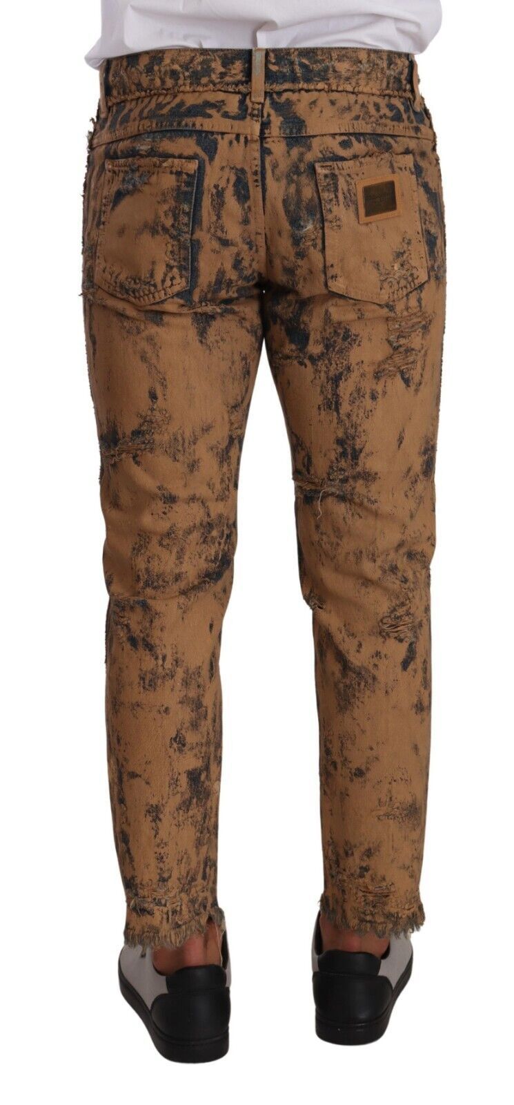 Dolce & Gabbana Brown Distressed Cotton Regular Denim Jeans - DEA STILOSA MILANO