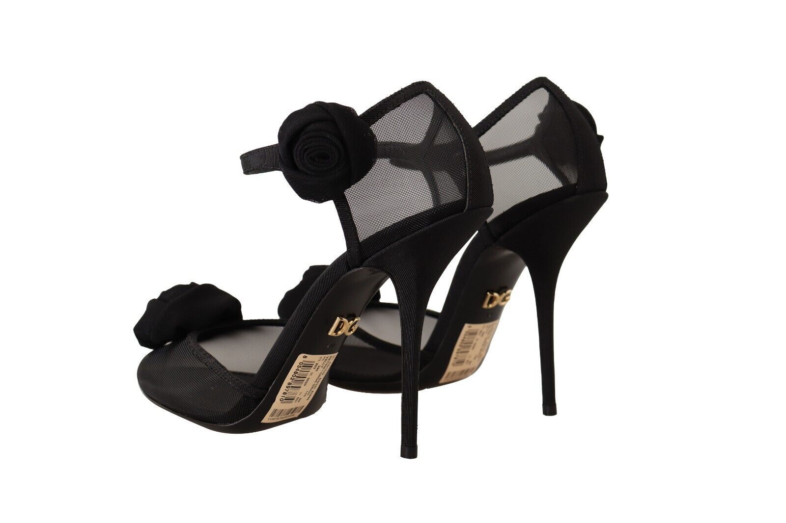 Dolce & Gabbana Black Mesh Ankle Strap High Heels Pumps Shoes - DEA STILOSA MILANO