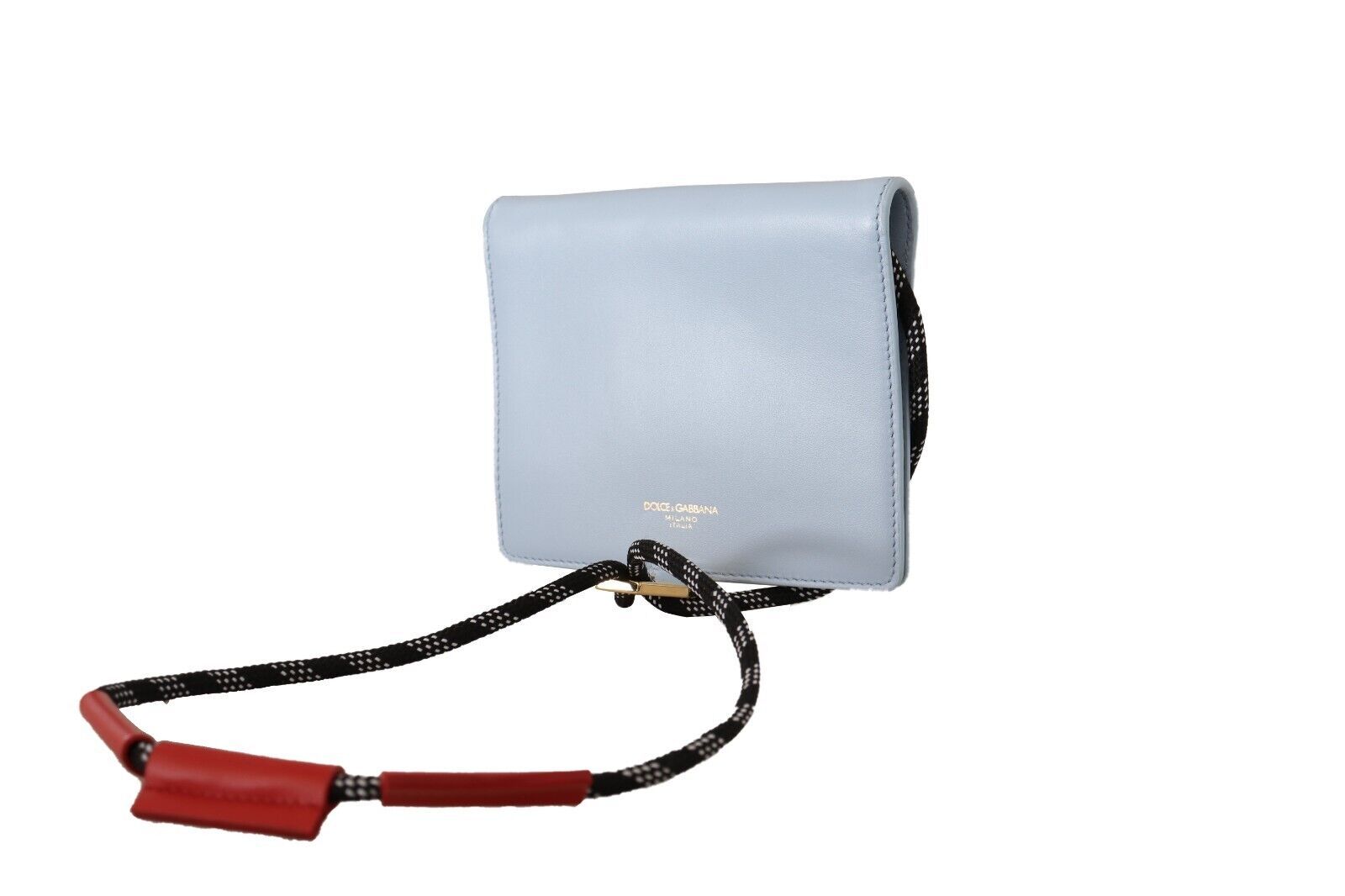 Dolce & Gabbana Light Blue Leather Mini Bifold Sling Purse Wallet - DEA STILOSA MILANO