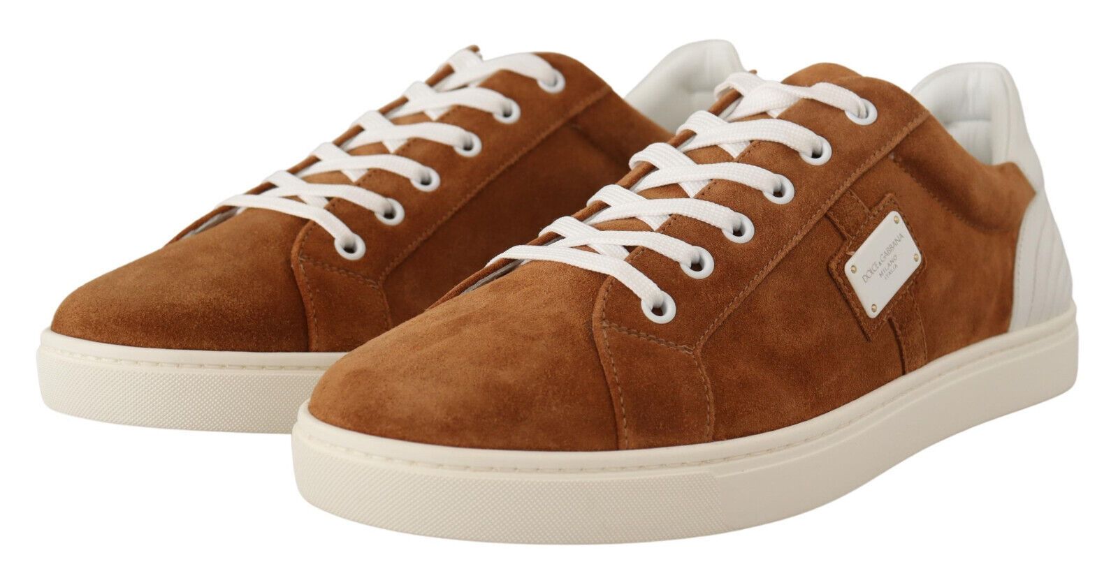 Dolce & Gabbana Brown Suede Leather Low Tops Sneakers Shoes - DEA STILOSA MILANO