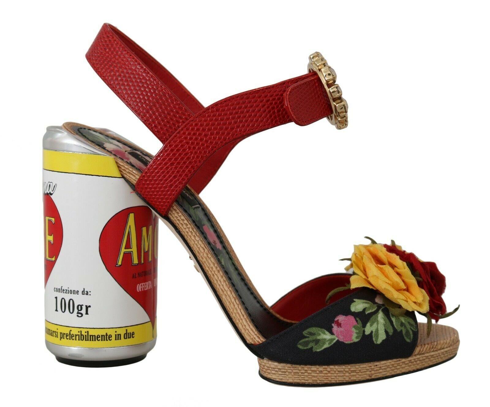 Dolce & Gabbana Multicolor Floral-Embellished Cylindrical Heels AMORE Sandals - DEA STILOSA MILANO