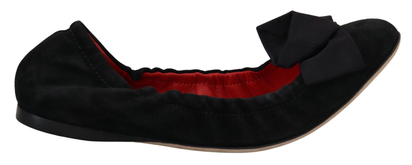 Dolce & Gabbana Black Suede Flat Slip On Ballet Shoes - DEA STILOSA MILANO