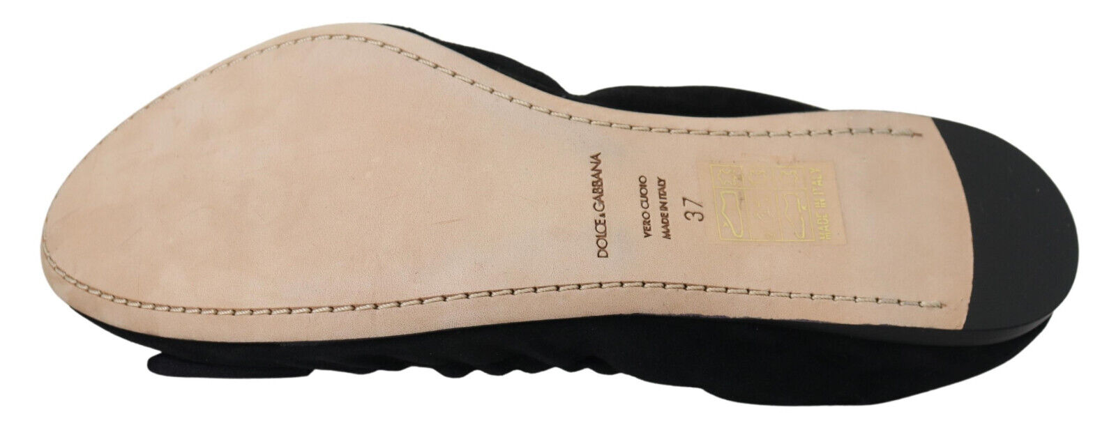 Dolce & Gabbana Black Suede Flat Slip On Ballet Shoes - DEA STILOSA MILANO