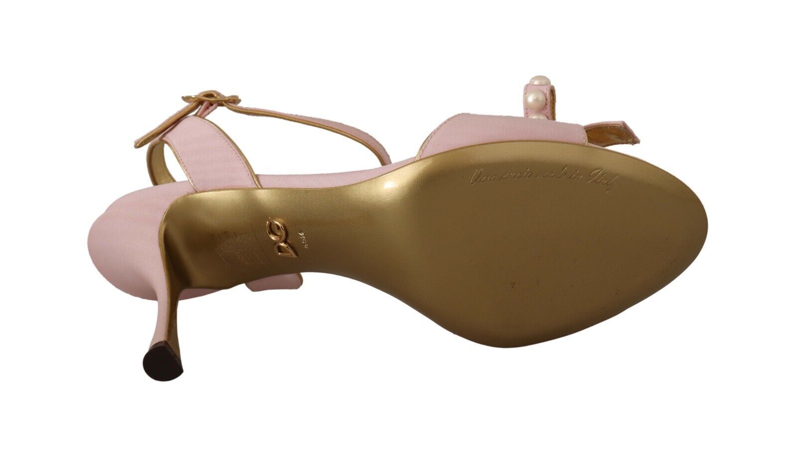 Dolce & Gabbana Pink Faux Pearl Ankle Strap Heels Sandals Shoes - DEA STILOSA MILANO