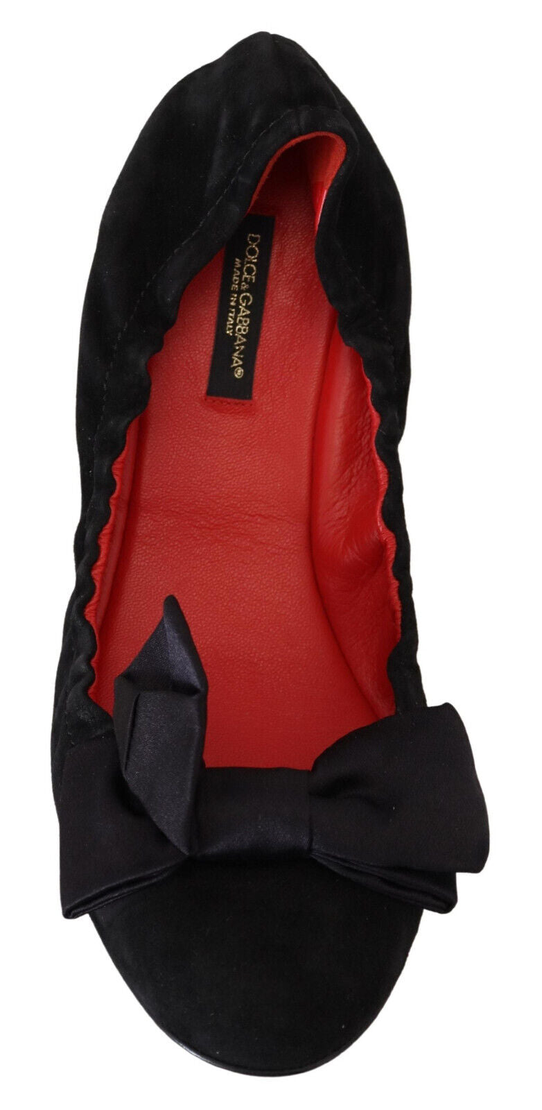 Dolce & Gabbana Black Suede Flat Slip On Ballet Shoes - DEA STILOSA MILANO