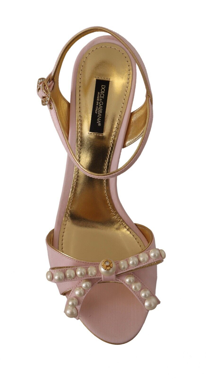Dolce & Gabbana Pink Faux Pearl Ankle Strap Heels Sandals Shoes - DEA STILOSA MILANO